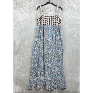 Natural Life Maxi Dress Size M Sleeveless Casual Multicolor Floral Boho Relaxed